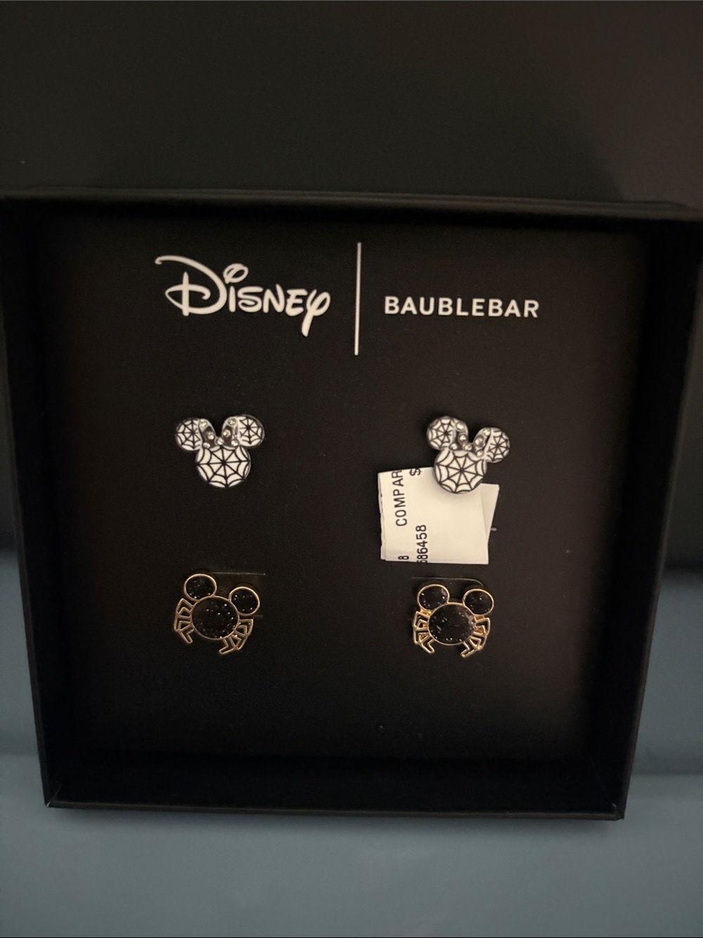 Disney BaubleBar Mickey Mouse Halloween Stud Earring Set - Black & Gold